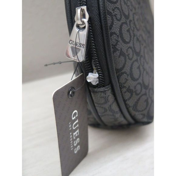 Guess T7960964 Coal Signature Print Rhodes Travel Cosmetic Make-Up Pouch Bag - Picture 4 of 9